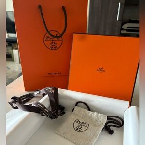 Hermes box, bag, bow and pouch.